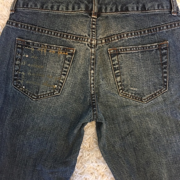 ❌SOLD❌ EXPRESS Unique Distressed Jeans with Rhinestones - Picture 5 of 7